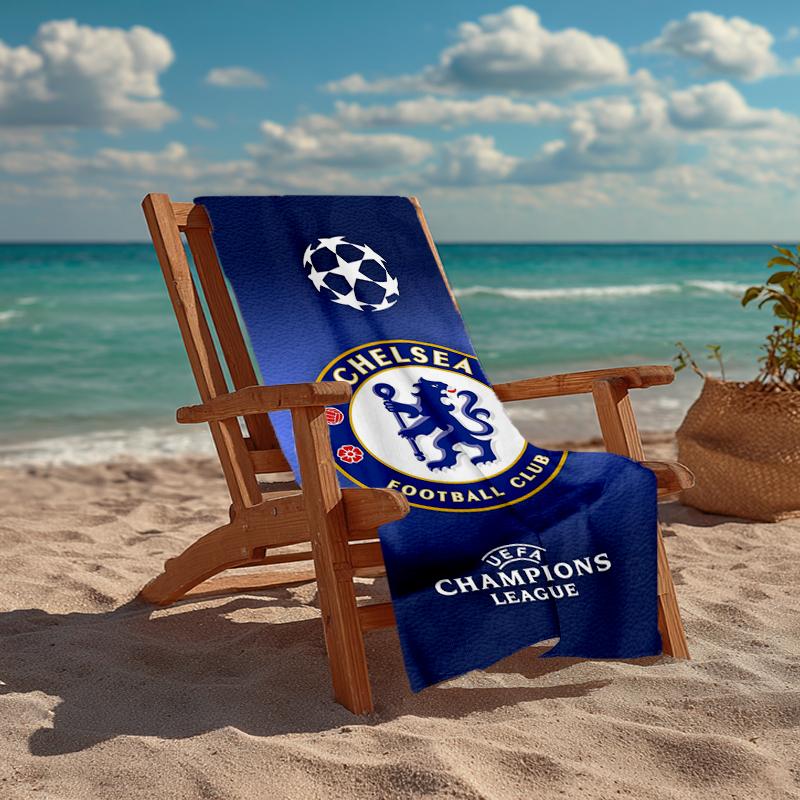 Ultra-Soft Beach Towel with Chelsea Football Club Theme,Ideal for Pool - Camping, Diving - Perfect Travel Essential, Vibrant Beach Towel.