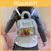 Cute Transparent Backpack Layer With Inner Zipper Pocket Pu Material School For
