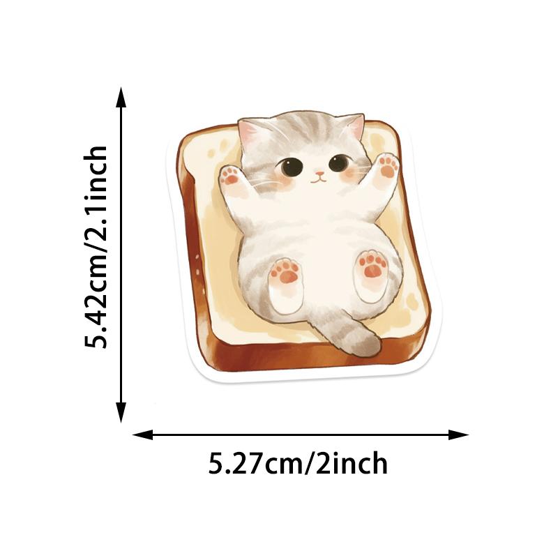 50PCS Cute Cat Stickers Cartoon Cat Sticker Kawaii Animal Vinyl Waterproof Decal for Water Bottle Laptop Phone Case Scrapbooking