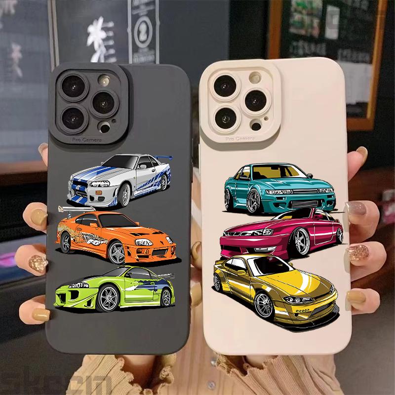 Creative And Cool Car Pattern Soft TPU Phone Case For iPhone 17 16 15 14 13 12 11 Pro Plus Max Mini 17 Air 16E XS X XR Cover