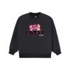 Li Ning X Disney Toy Story Strawberry Bear Series Cartoon Print Fleece Loose Pullover Sweatshirt Women Sweatshirt Black AWDR758-3