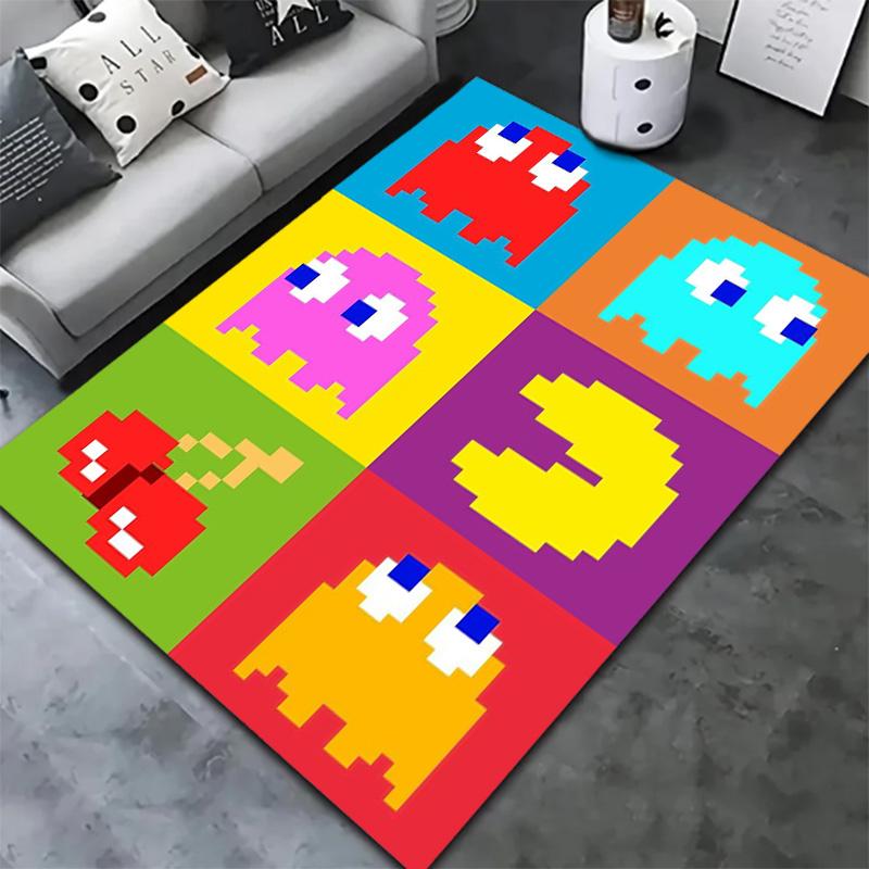 Pac-Man Carpet Rug for Living Room Bedroom Home Sofa Decoration,Kids play Non-slip Floor Mat