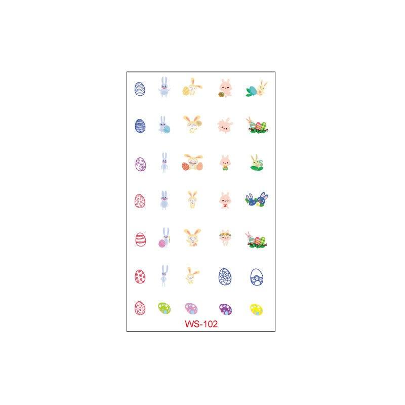 5Pcs Waterproof Sweat Cartoon Egg Child Cute Rabbit Egg Tattoo DIY Sticker Easter Tattoo Sticker Decoration