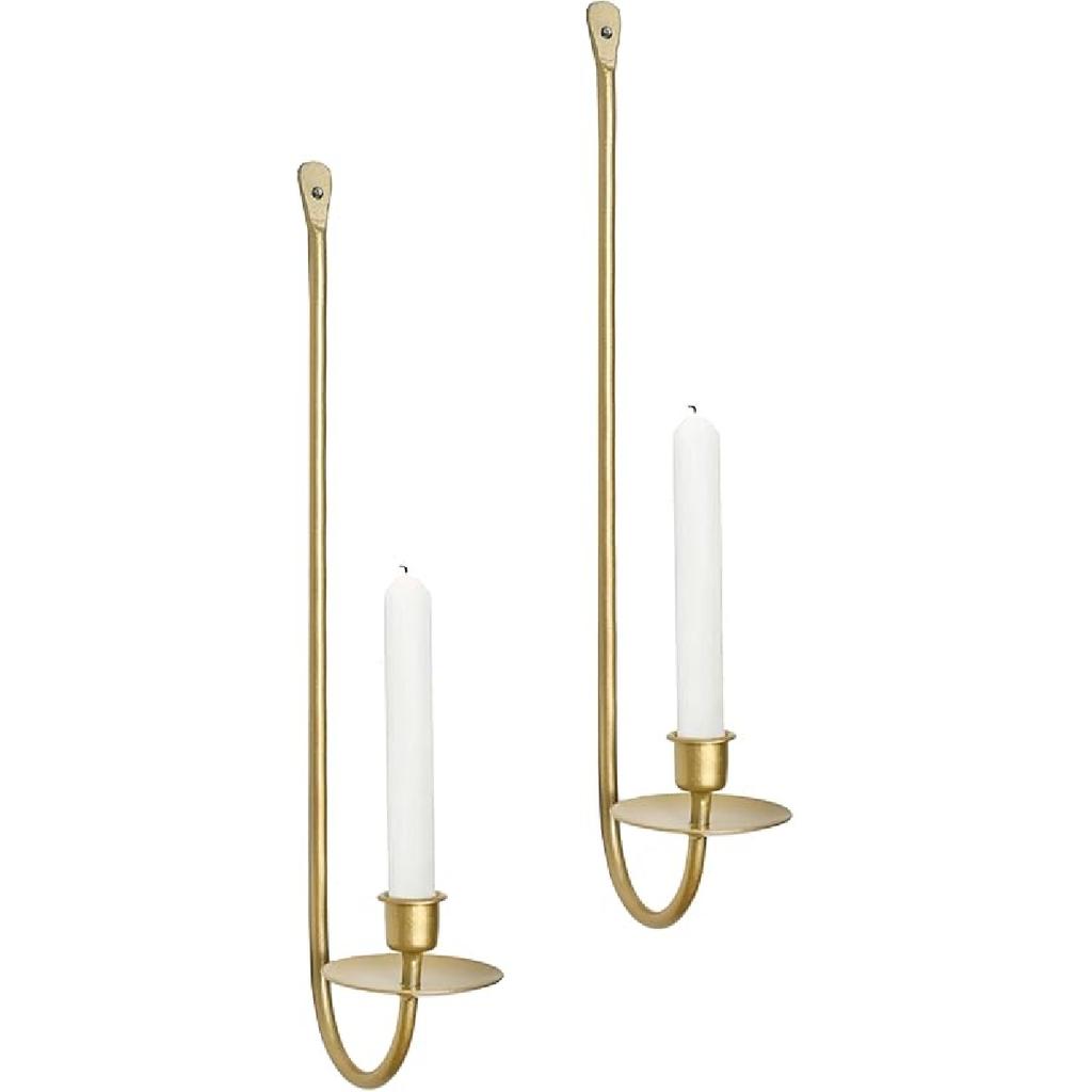Metal Wall Candle Sconce Holder Set of 2 Wall Mount Candle Holders Modern Wall Candle Sconces Hanging for Living Room Farmhouse Fireplace Wedding