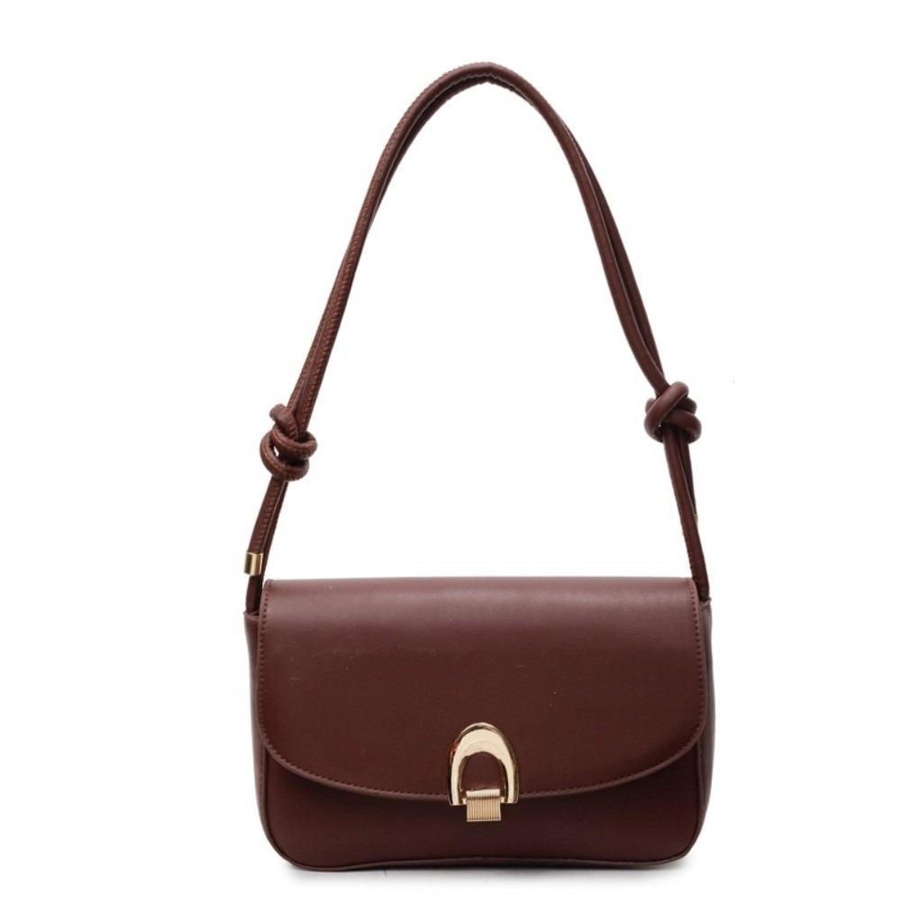

Vintage Women s Armpit Bag Leisure PU Leather Handbag Korean Buckle Shoulder Bag Girls кофейный
