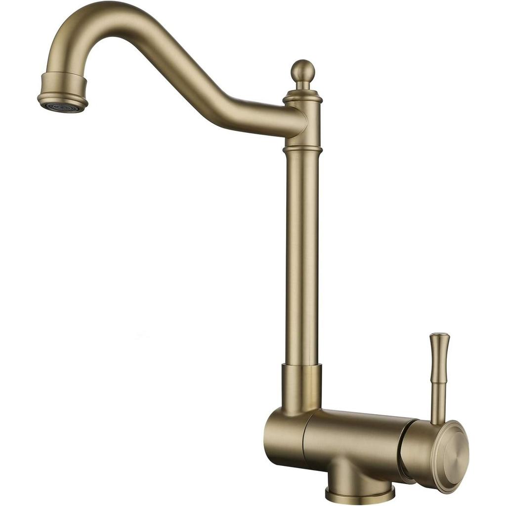 Grifo de Cocina Plegable, Grifo de Cocina Caño Giratorio Pivotante Plegable Para Fregadero Contra Ventana