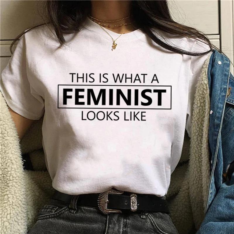 Harajuku Women Tshirt Feminists Tops Women Feminism GRL PWR Ullzang Tee Girl Power Retro Graphic T Shirt Grunge Aesthetic Ladies