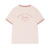 Fila Original Letter Print Round Neck Short Sleeve T-Shirt Women Tops Gray Pink F11W529112F-PK
