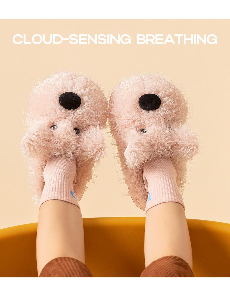 2025 Téli Aranyos Rajzfilm Kiskutya Gyerek Plüss Pamut Papucs Szülő-Gyermek, Lányoknak, Fiúknak és Nagyobb Gyerekeknek—Meleg & Kényelmes