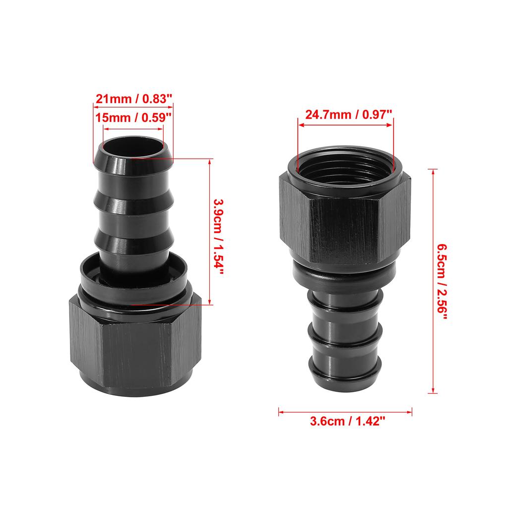 X AUTOHAUX Push Lock Hose Fitting Barb End Adapter Fuel Line Fitting 6061