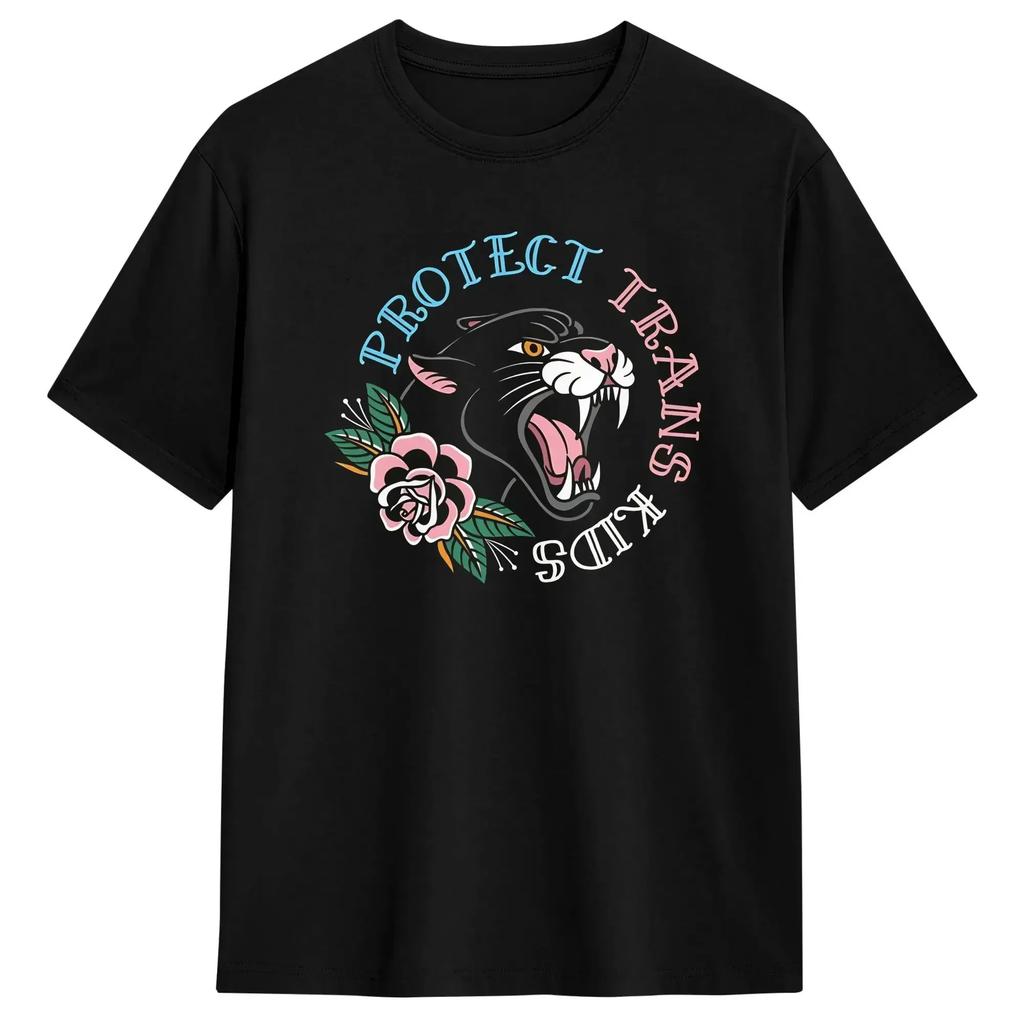 Trans Not Threat T-Shirt Beach 100 T Shirts For Men Harajuku Custom Logo Tshirt Short Sleeve Y2K Funny Tees