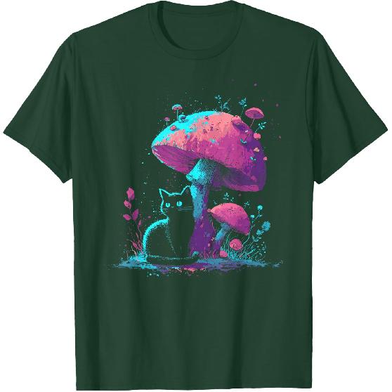 Pastel Goth Cat Mushroom Men Women Kids Cute Cottagecore T-Shirt