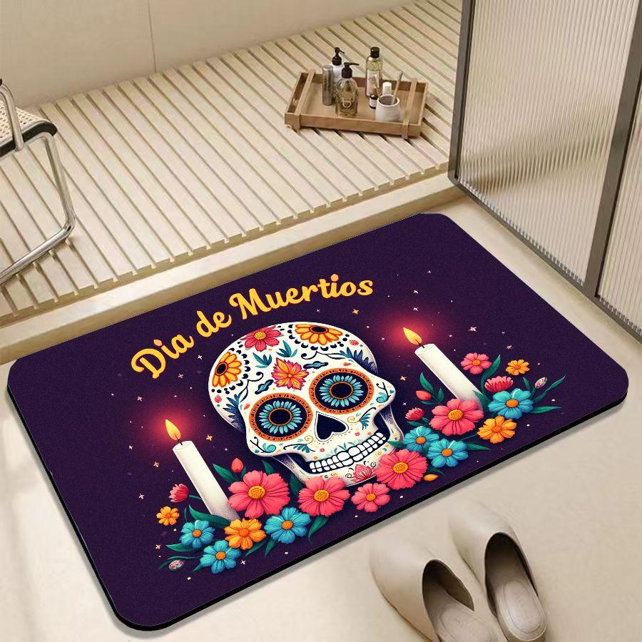 Cartoon Halloween Vampire Foyer Mat, Diatom Mud Anti-slip Pumpkin Head Decoration Home Decoration Carpet