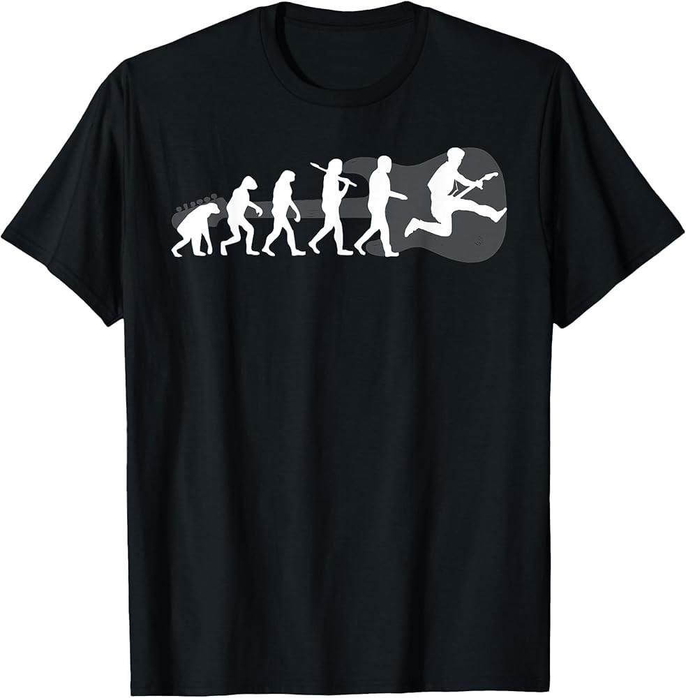 Evolution Guitar Music Sound Acoustic Funny Gift T-Shirt Unisex T-Shirt XXXL