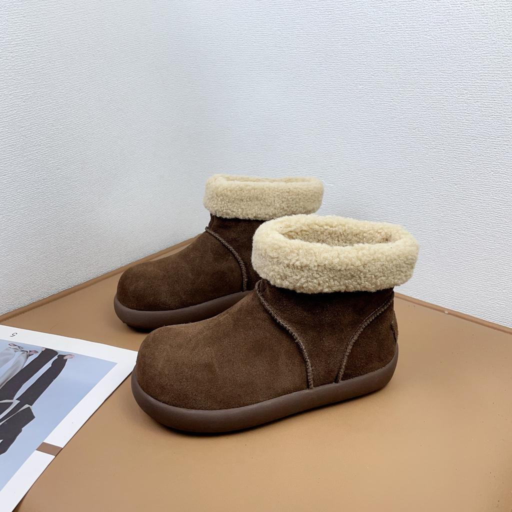 Lamb Wool Snow Boots Women's New Winter Piled Thickened Thick-soled Non-slip Warm Short Boots