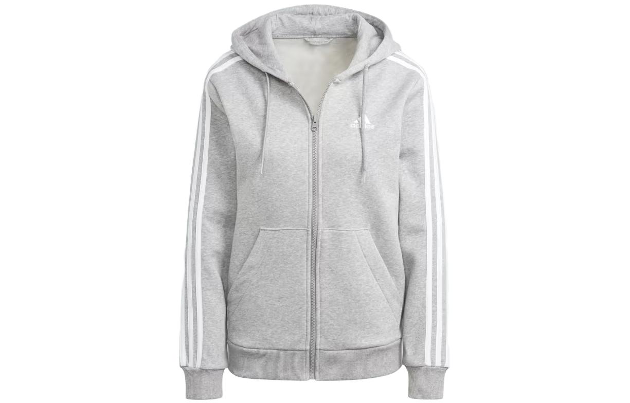 

Adidas Free Shipping With AdiClub Essentials 3 Stripes Full Zip Fleece Hoodie IM0236 XL