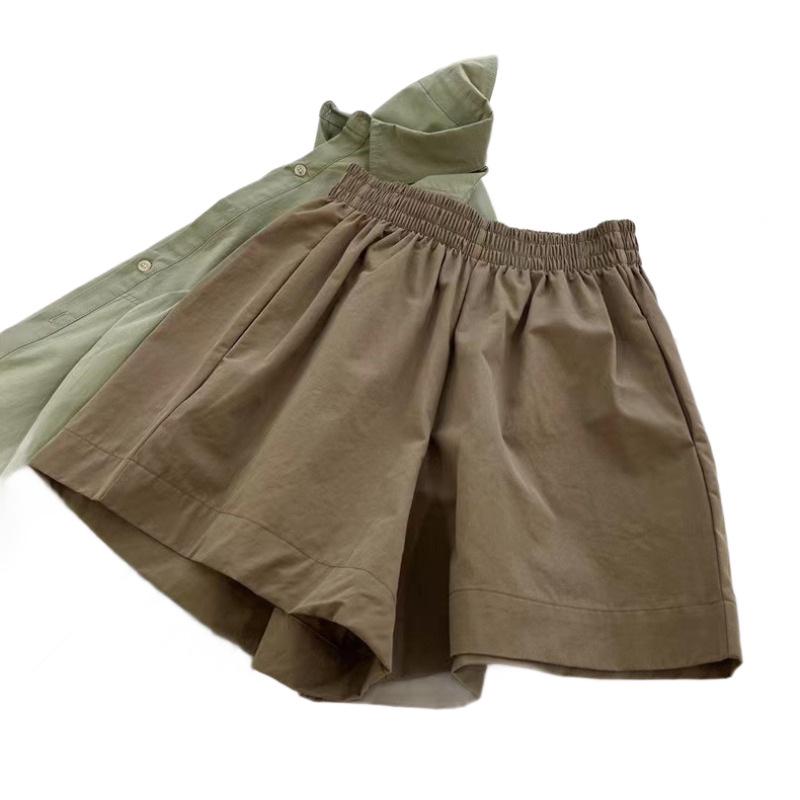 Retro Chic High-Waisted Hong Kong Style A-Line Summer Shorts for Women