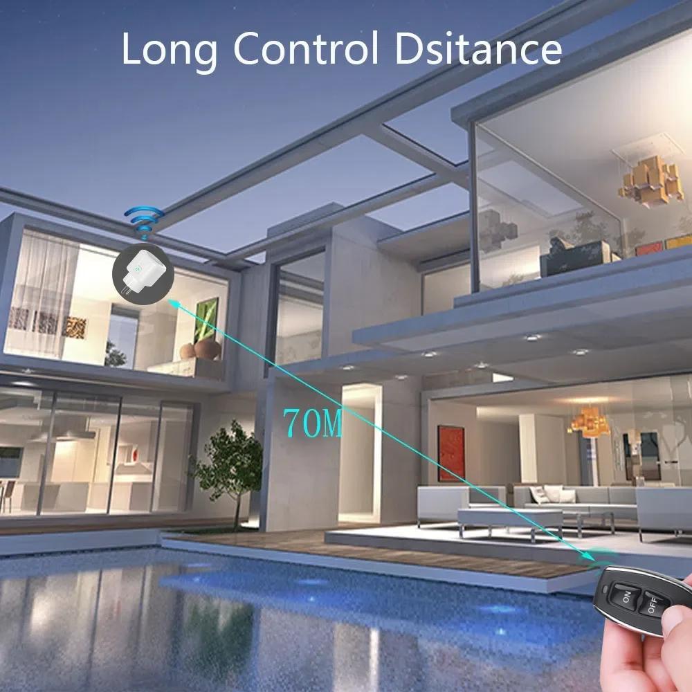 433Mhz Wireless Remote Control Switch AC220V 15A EU FR Standard Socket Electric Plug Electrical Outlets For Smart Home Light
