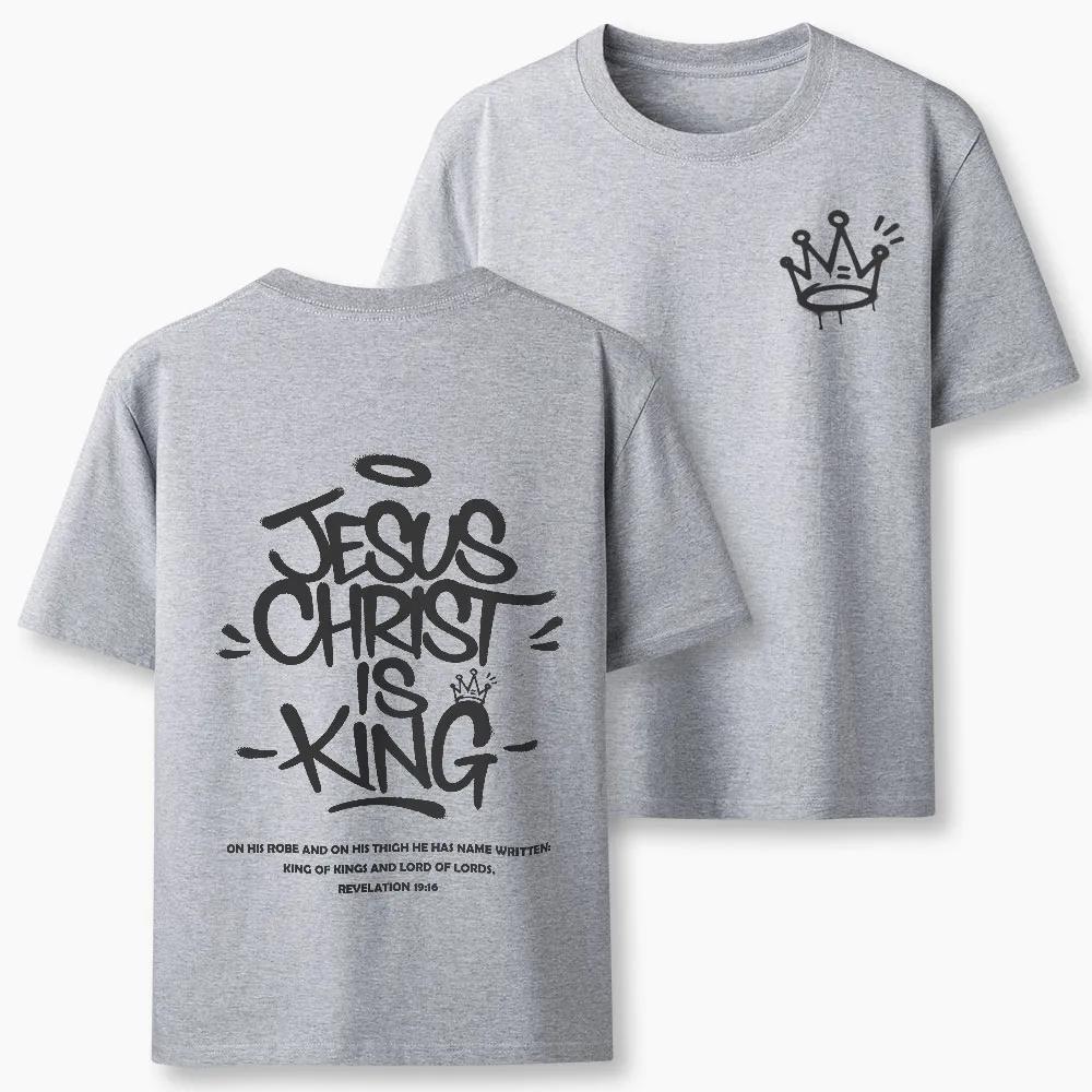 2026 New Style Jesus Christ Is King Christian Highquality Casual Breathable Tshirt for Both Unisexs Clothing Women Summer TShirt