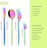 16 Pieces Colorful Silverware Tableware Set Service for 4, Stainless Steel Flatware Kitchen Cutlery Utensils Set for Home Kitchen Restaurant