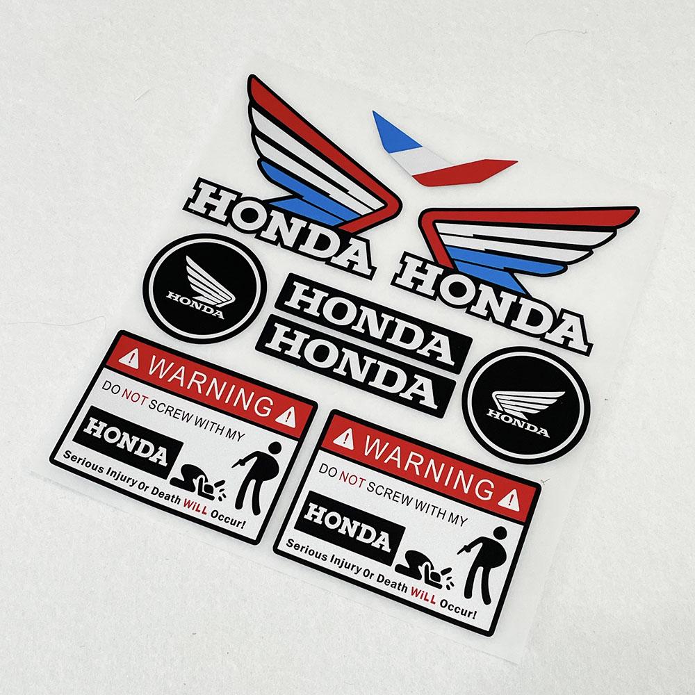 Suitable for Honda Motorcycle HUSY4 Creative Stickers Waterproof Helmet Stickers Reflective HONDA Racing Wings Logo Fuel Tank Decals