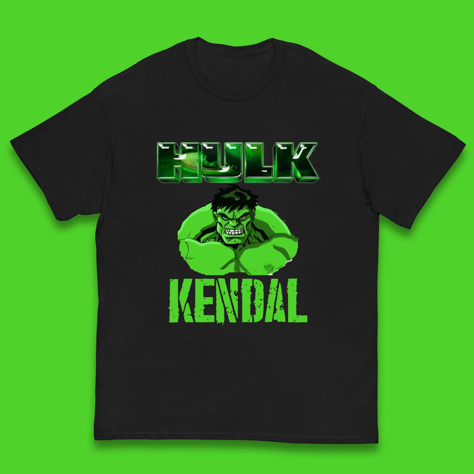 Personalised Hulk Your Name Marvel’s The Incredible Hulk  Marvel Avengers Hulk Giant Man Angry Hulk Superhero Kids T Shirt 100