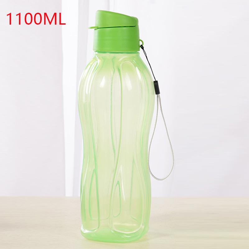 

900/1100ML Sports Water Bottle Portable Fliptop Outdoor Large Capacity Cup With Rope Leak-Proof Drinking Bottle