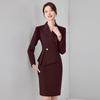 High-End Dunkelrotes Professionelles Damen-Schlankheits-Bodycon-Kleid mit Bauchabdeckung - Frühjahr & Herbst Kollektion