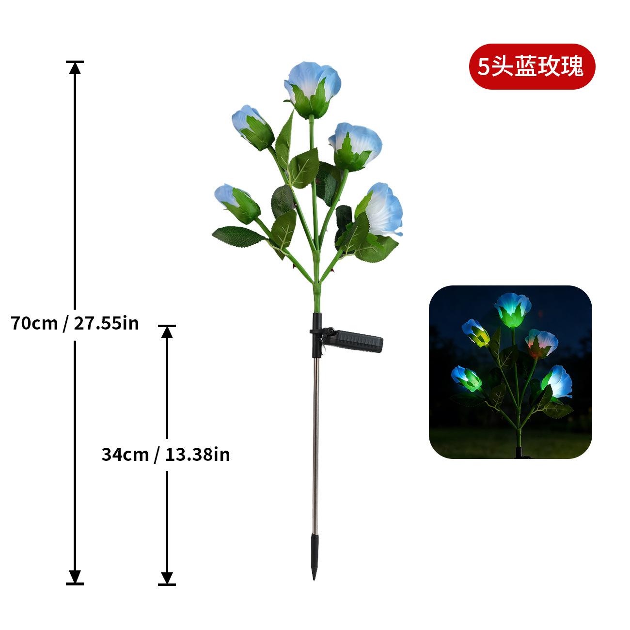 

JYL TS/128,Simulation Rose Solar Charging Ground Stake Lawn Light Rosa Lamp for Garden Decor Night Lamp One Size старый розовато-лиловый