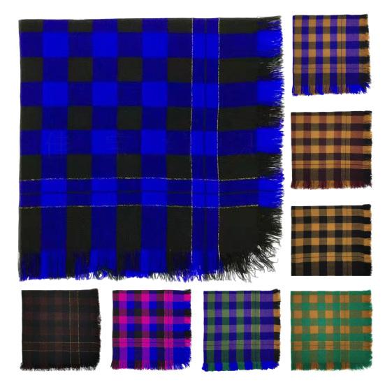 Wool Square Scarf with Tassel Decoration Plaid Pattern Women Knitting Scarf Versatile Headscarf Daily Outdoor Wear