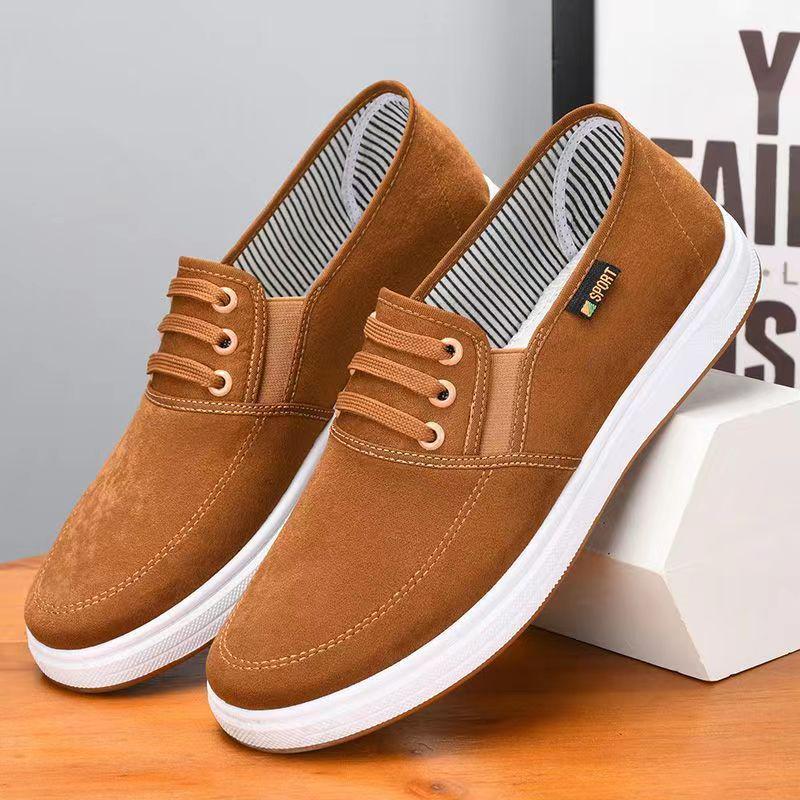 Spring Men s Lightweight Canvas Slip-On Shoes, Breathable Non-Slip Casual Footwear 39 темно-коричневого