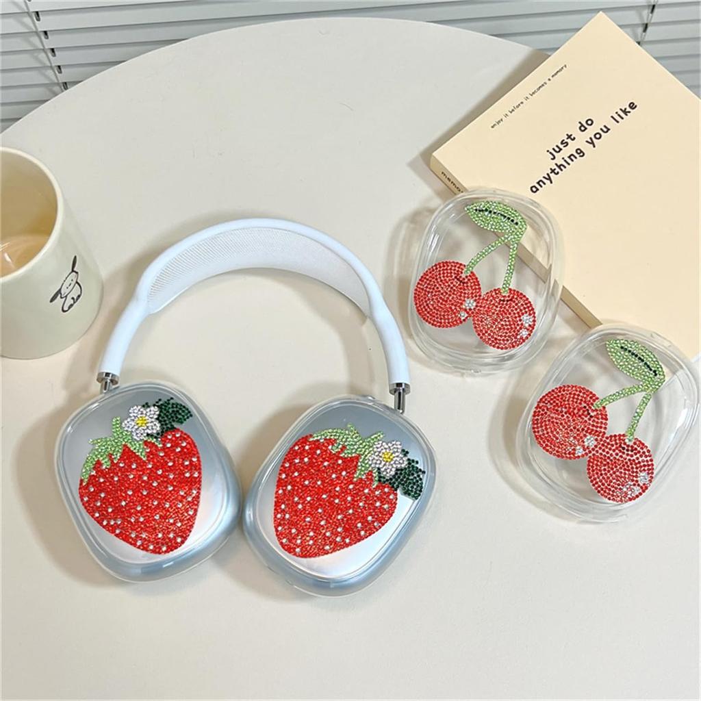 Luxury Flash Diamond Shiny Case for AirPods Max Headphones,Transparent Accessories Ultra Soft TPU Protective Cover for AirPods Max Gift fit in Girls