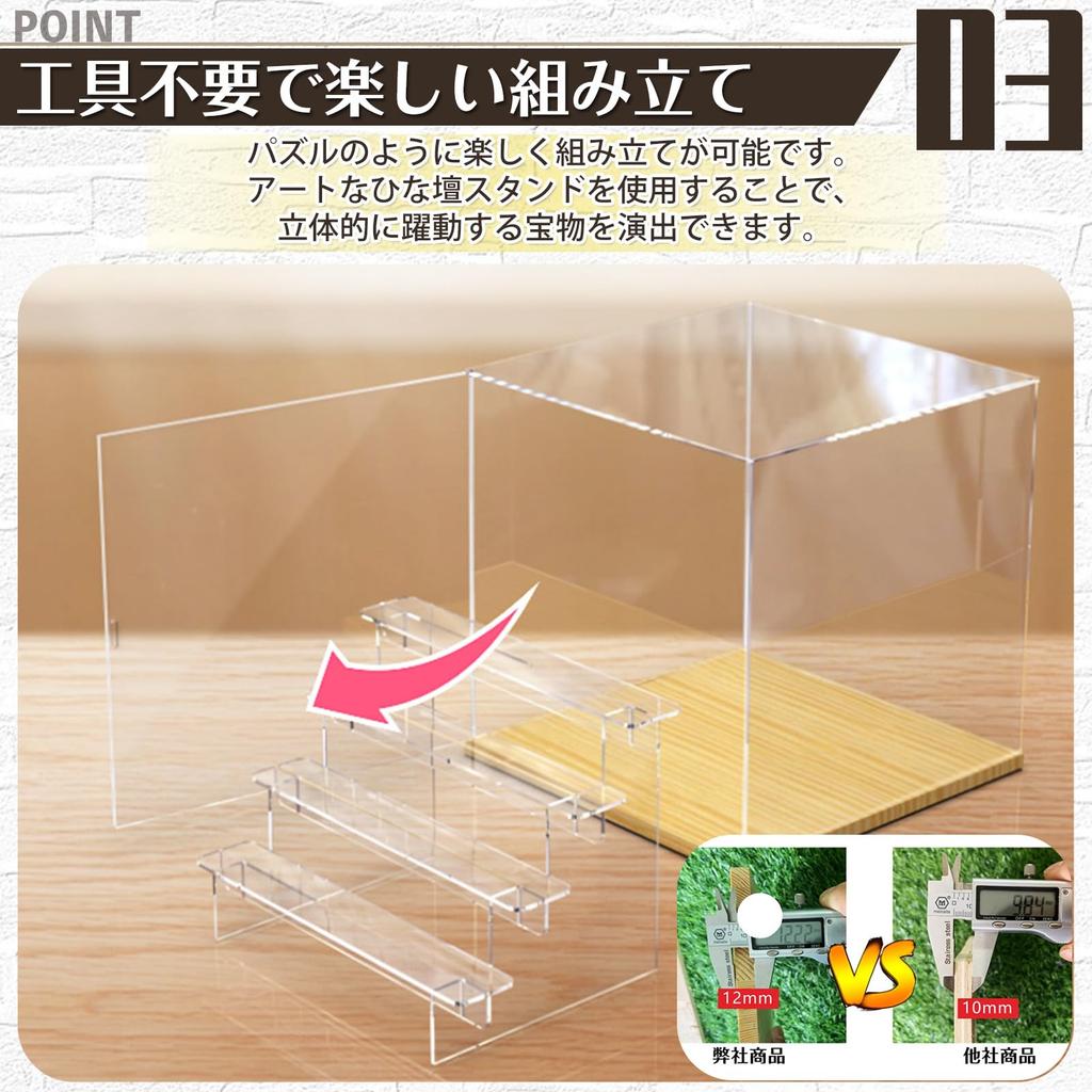 SAMIKAGO Acrylic Display Case with Transparent Display Stepped Tiered Display Collection Figure Display Assembly Required Lighted 5 Doors, Case,