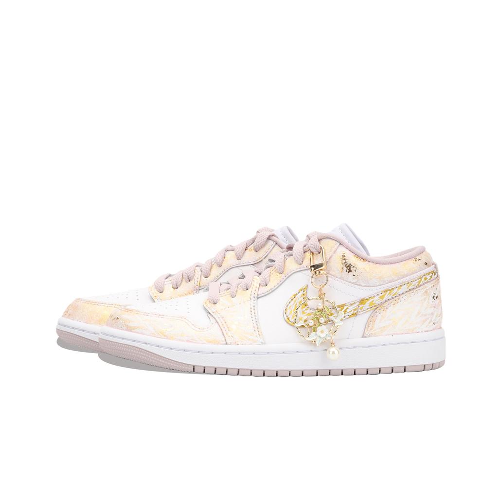 Jordan Air Jordan 1 Moonbathed, Aphrodite's Kiss Cushioning Slip Resistant Low Top Vintage Basketball Shoes Unisex DC0774-606(Team1390)