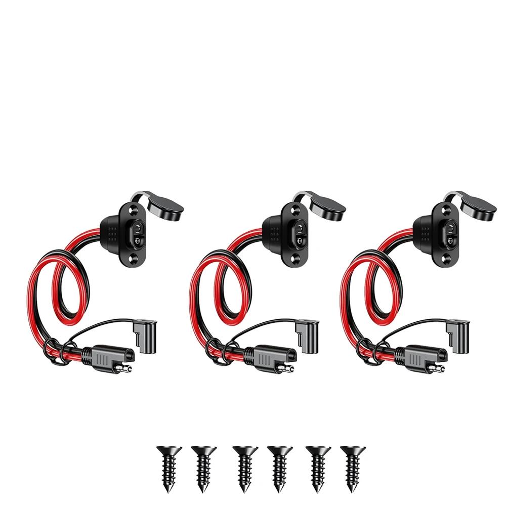 SAE Quick Connector Harness SAE Adapter Male Plug To Female Socket Cable 1FT 12AWG SAE Extension Cord