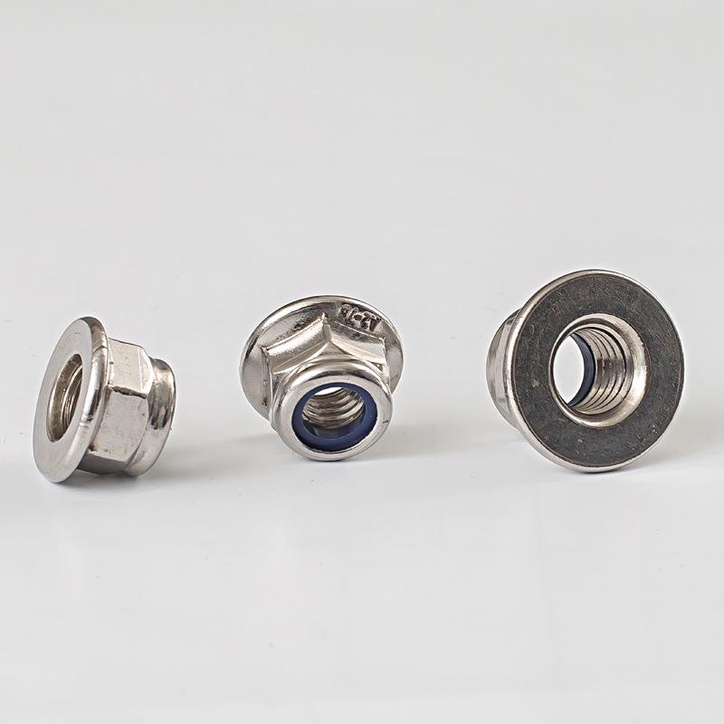 304/316 Edelstahl Anti-Rutsch Nylon/Metall Selbstsichernde Flanschmutter