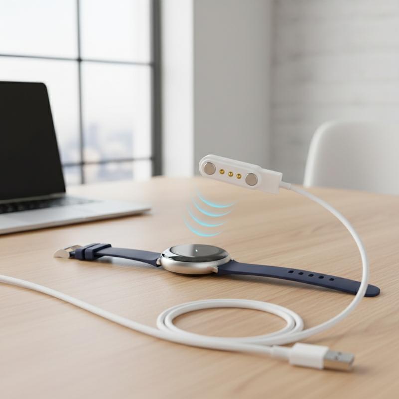 Universal 2Pin 4mm 7.62mm 4Pin Strong Magnetic Charge Cable USB Charging Line Cord Black White For Smart Watches