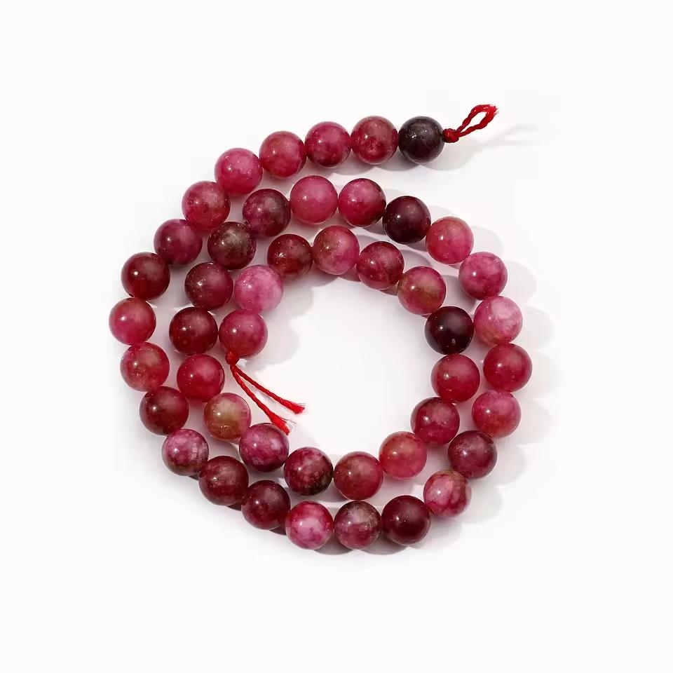 1 Strand 6mm Natural Stone Tourmaline Rose Quartz Aquamarine Amazonite Loose Bead for Jewelry Making DIY Bracelet Accessories