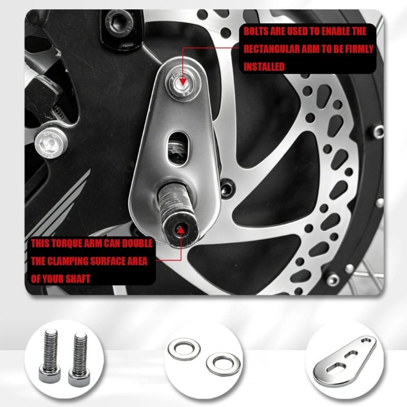 Mountain Bike Motor Arm Plate Set, Steel Conversion Plates with Mounting Hardware and Size Reference for Electric Bike Replacement