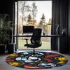 Soccer Printed Round Rug Carpet Chair Rug Area Rug Entryway Doormats,for Office Chair Living Room Bedroom Kitchen Room.