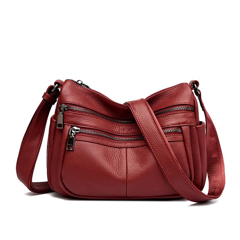 

Luxury Designer Soft Genuine Leather Shoulder Crossbody Bag For Women Cow Leather Handbag Female Messenger Bag 29cm 14cm 24cm