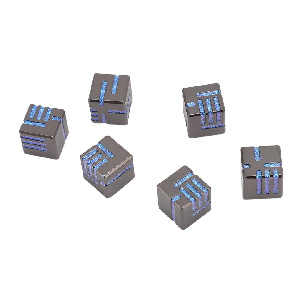 Набор из 6 металлических игральных костей из цельного цинкового сплава для ролевых игр с ящиком для хранения