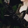 Women Velvet Long Gloves Retro Elbow Length Gloves 1920s Flapper Opera Party Gloves for Costume Dance Role-Playing Stage Performances