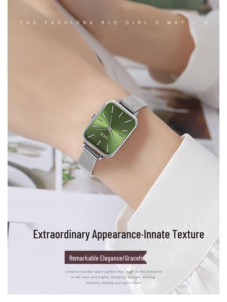 Gedi Women's Ultra-Thin Quartz Mesh Band Waterproof Watch