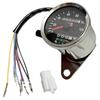 RiNan. Motorcycle Speedometer, Mechanical LED, 140km/h, Universal, Silver X Black