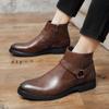 Neue Handgefertigte Herren Chelsea Boots Mode Elegante Leder Seitenreißverschluss Knöchel Herren Motorradstiefel Luxusmarke Herrenschuhe