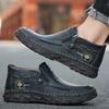 Handmade Split Leather Boots Men Shoes Comfortable Ankle Boots For Men Casual Shoes Large Size Tooling Shoes