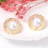 French retro light luxury elegant fashion banquet imitation pearl simple women's necklace earrings women's suit