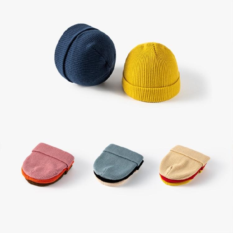 Warm Knitted Wool Cap Unisex Beanie Stretch Thick Knitted Cap for Cold Weather