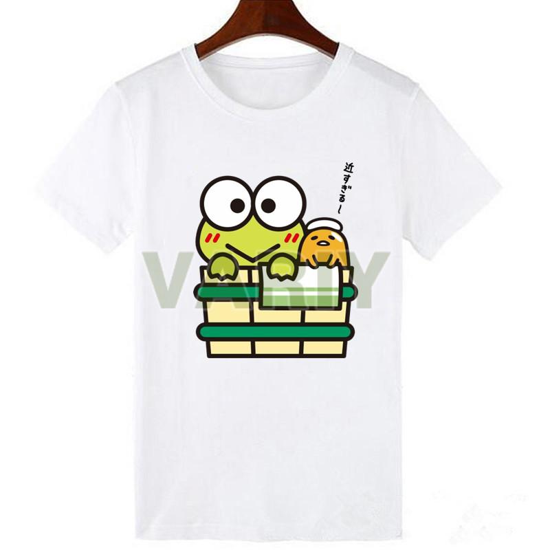 Retro dámské tričko Keroppi Gudetama Dej si koupel Potištěný top Korejské s krátkým rukávem Kulatý výstřih Dámské tričko Vhodné pro denní nošení